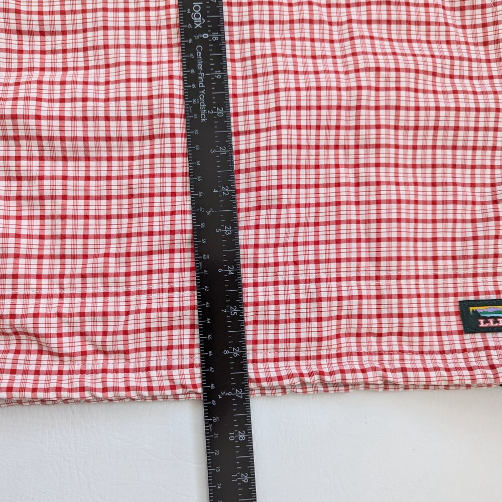 Vintage L.L. Bean Red Check 90's Windbreaker Anorak Size M Packable - Picture 8 of 10